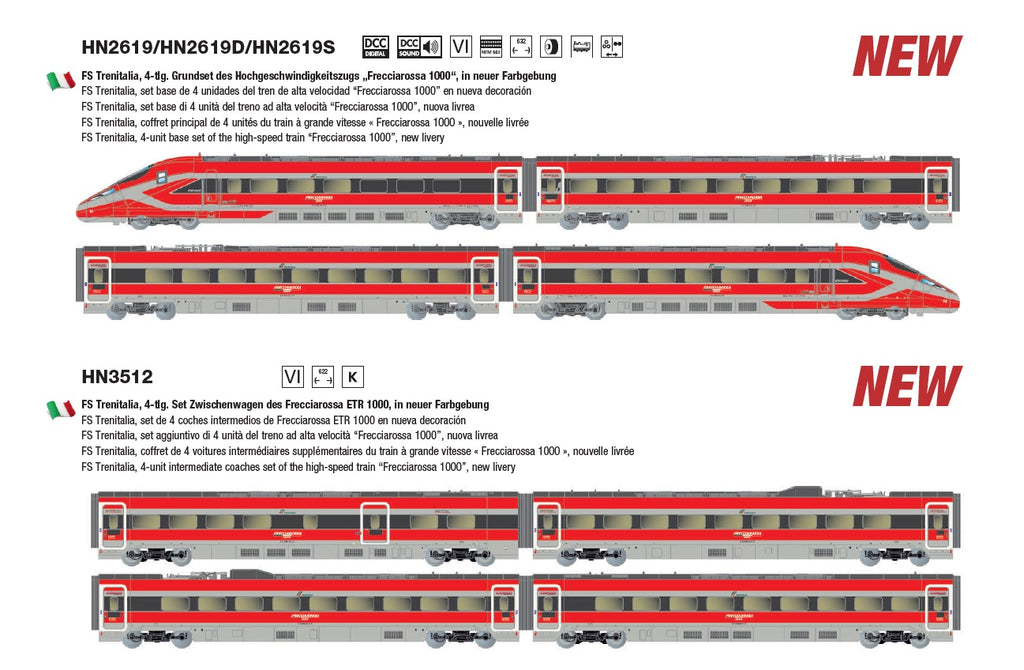 2025年新製品ご予約受付中ARNOLD2619 Frecciarossa 1000 4輌setEp6