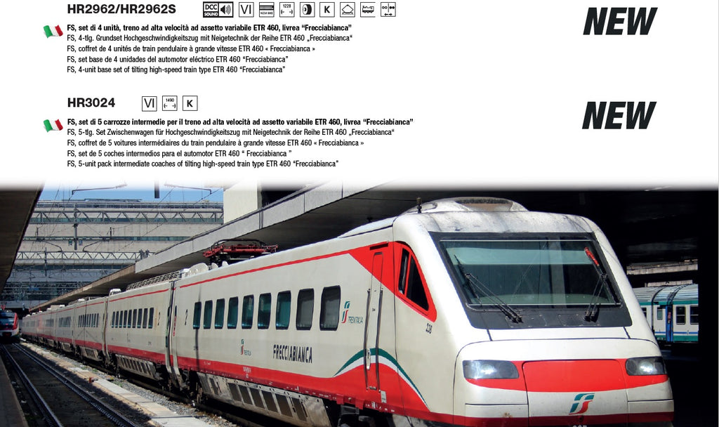 2025年新製品ご予約受付中RIVAROSSI2962 FS, ETR 460 "Frecciabianca" 4輌 set  Ep6 DCC sound