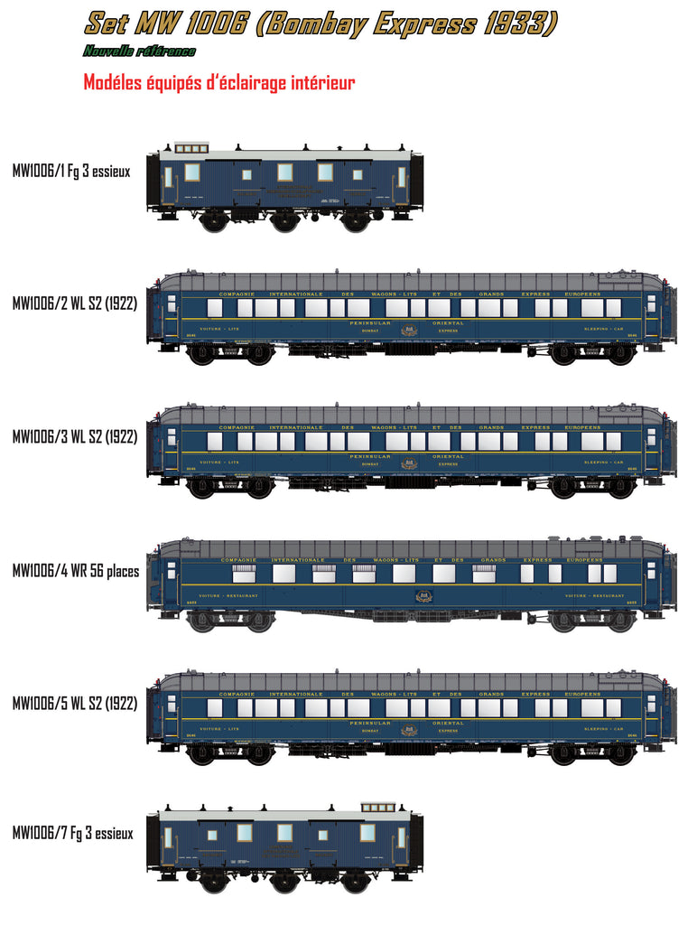 ご予約受付中ModelsWorld MW1006 Bombay Express1933 6輌set