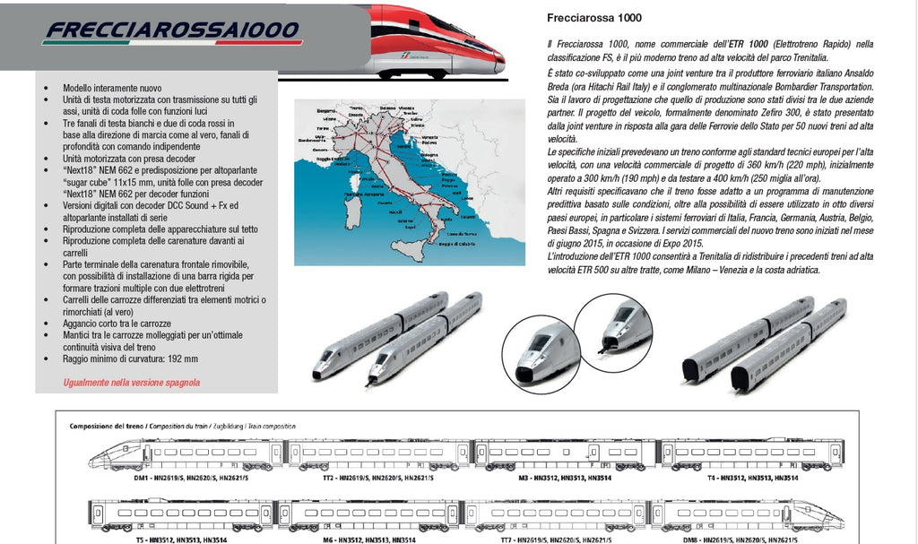 2025年新製品ご予約受付中ARNOLD2619 Frecciarossa 1000 4輌setEp6