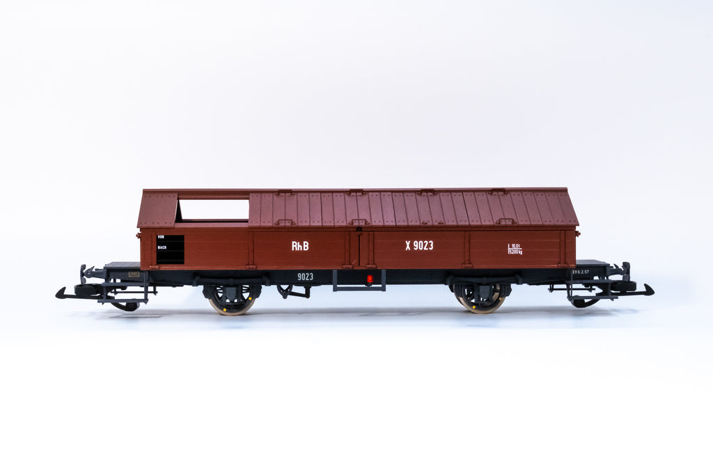 BRAWA15151 RhB X9023ｽﾗｲﾃﾞｨﾝｸﾞﾙｰﾌ貨車Ⅱm